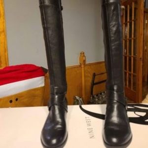 nine west portiao black boots size 5.5